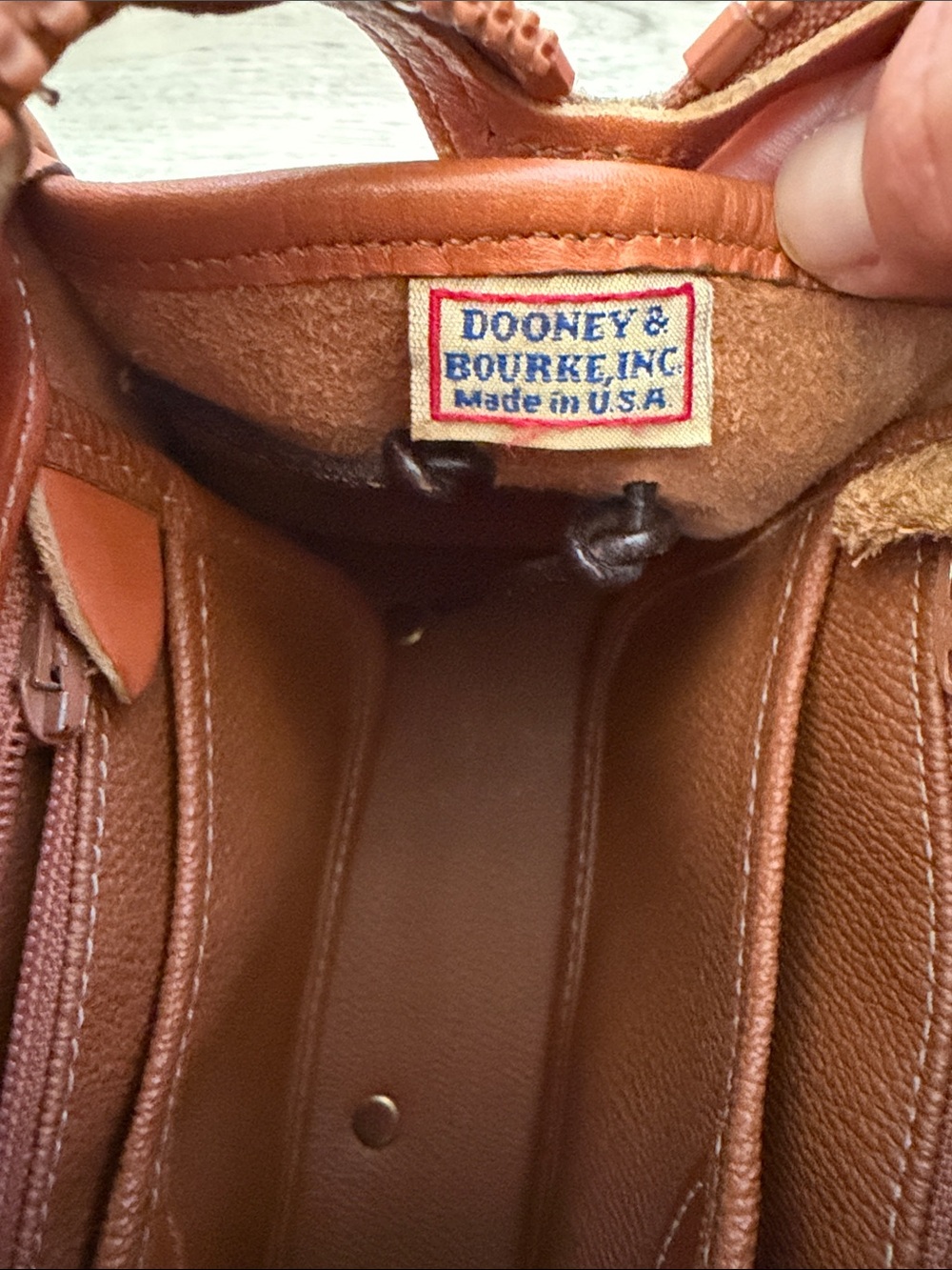 Dooney & Bourke Vintage Pebbled Leather Satchel - Tan Brown - Picture 13 of 16